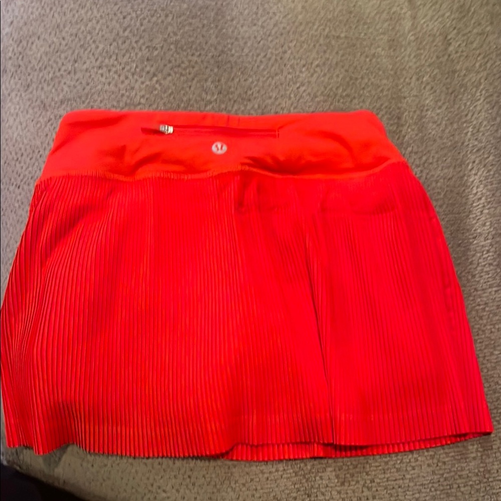 Lululemon Red Pleated Skirt